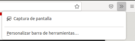 recorte captura de pantalla desde el menu de desborde